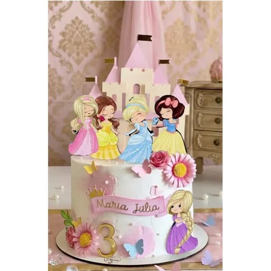 Topo de bolo princesas cute - Topper de bolo princesas baby