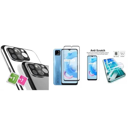 Kit Pelicula Vidro 9D / Pelicula Hydrogel / Película Ceramica 9D / Película Camera lente Realme C15