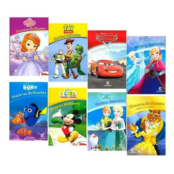 Histórias Brilhantes com 8 livros Disney Editora Culturama