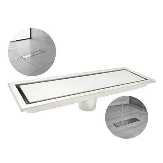 Ralo Linear Oculto Invisível Retangular Inox Válvula Anti Odor Anti Inseto 20x10cm