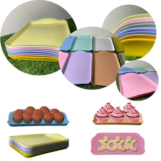 Bandeja Bibi Porta Docinhos Para Decoração De Festa 20 x13 cm Casa Cores Candy Neon Tons Terrosos