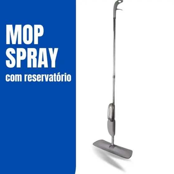 Mop Spray Com Reservatório Esfregão Vassoura Mágica Gira Refil Microfibra Dispenser Limpeza Cinza Verde 1,30mx41cm