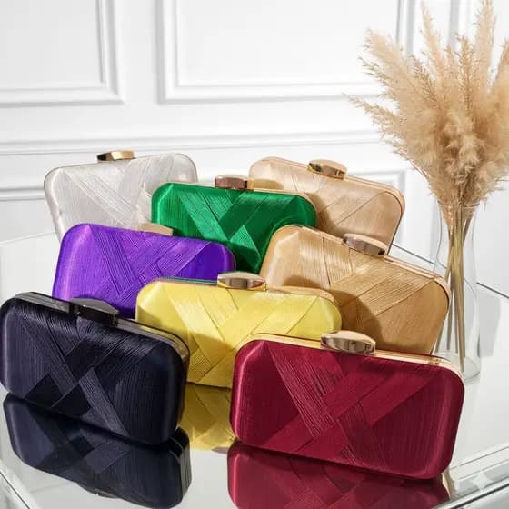 Bolsa Clutch Feminina Elegante Luxo em Cetim Festa Casamento Formatura