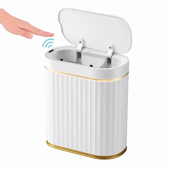 LIXEIRA AUTOMATICA SENSOR INTELIGENTE DOURADA 7L BANHEIRO MODERNO ESCRITORIO PIA DA COZINHA LUXO