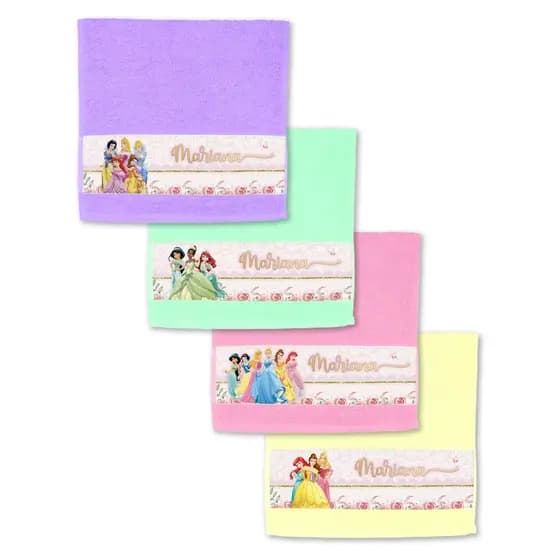 Toalha Escolar Lavabinho Princesas Disney Personalizada Com Nome