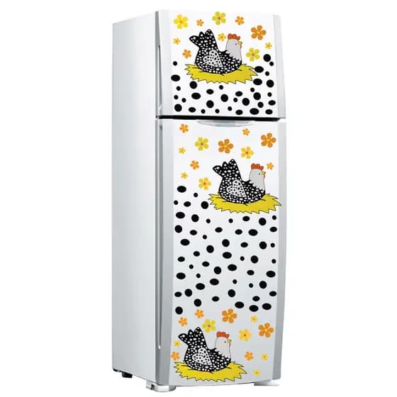 Adesivo Decorativo para Geladeira Móveis Paredes Tema Galinha Marilu