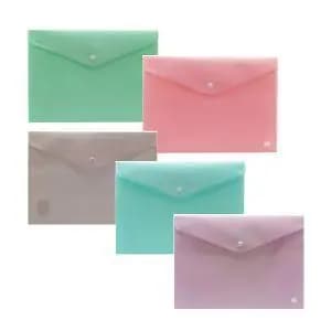 Pasta Botão Envelope Yes Oficio A4 Horizontal cores pastéis
