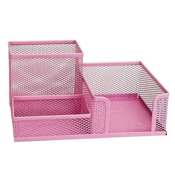Organizador Porta Lápis Caneta Clips - Rosa