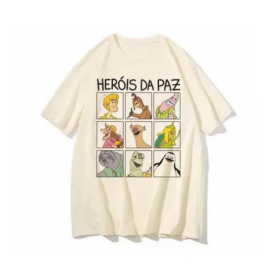 Camiseta Streetwear divertida Heróis da Paz legais estampas desenhos classicos scooby doo 100% Algodão Envio Imediato