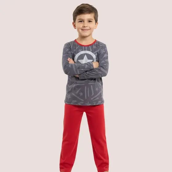 Pijama Infantil Personagem Malha Poliéster Leve