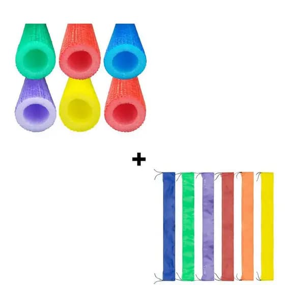 Kit 06 Isotubos Blindados para Cama Elástica + 06 Capas de Isotubos