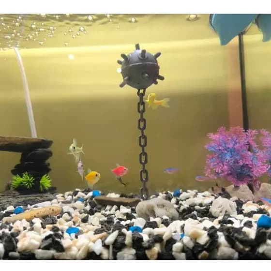 Mina Flutuante Decoração Aquário C/ Corrente E Base