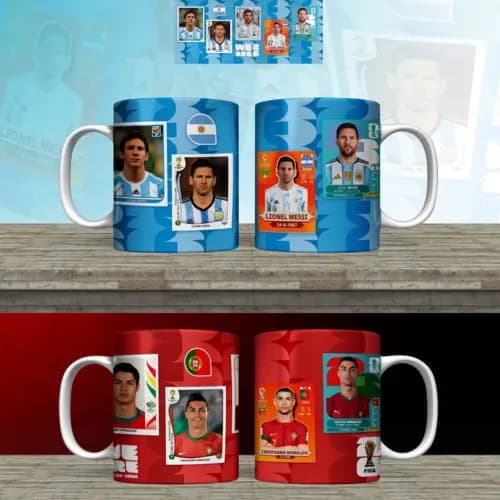 Canecas Personalizadas Copa MUndo 2026 dos Grandes Craques do Futebol!