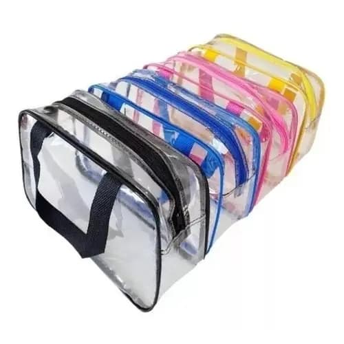 Nécessaire Feminina Transparente Média Organizador Cosméticos, Perfeita Para Enfemeiros.