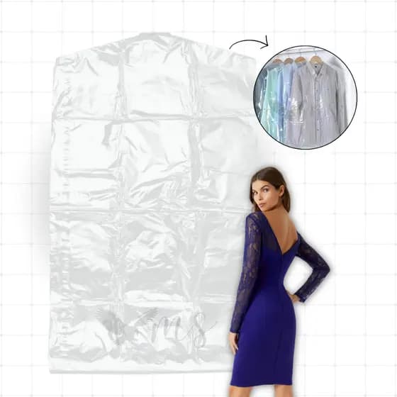 Kit 20 Capas Plásticas Para Roupas Terno Saco para Lavanderia Camarim 60 x 95cm