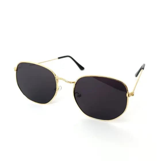 Oculos de Sol Dourado Espelhado Moderno