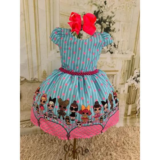 Vestido INFANTIL de festa Lol Queen Bee Boneca Luxo Temático infantil