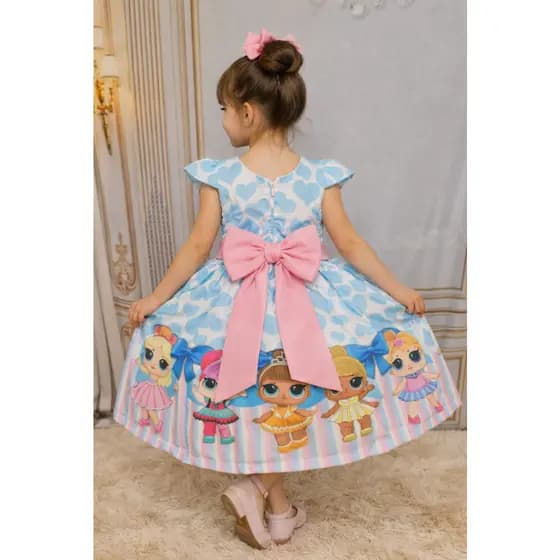Vestido de festa Lol Queen Bee balões corações Boneca Luxo Temático infantil