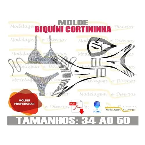 Molde Biquini Curtininha 34 Ao 50 Por Correios