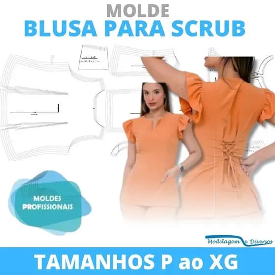 MOLDE BLUSA PARA SCRUB, MODELAGEM&DIVERSOS, CORREIOS