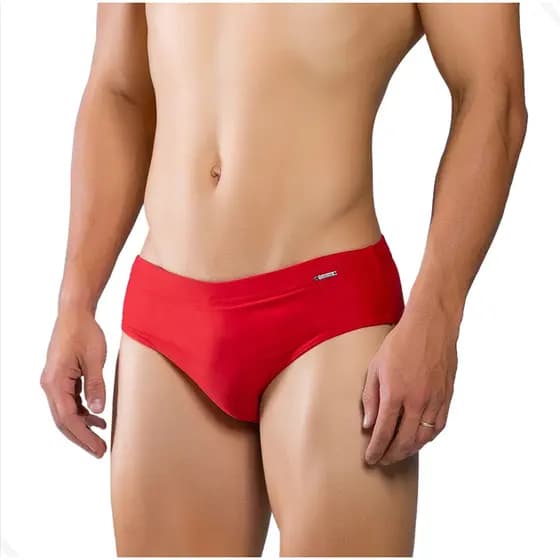 Sunga Masculina Slip Vermelha Forrada Lycra Premium Varias Cores Verão 2026