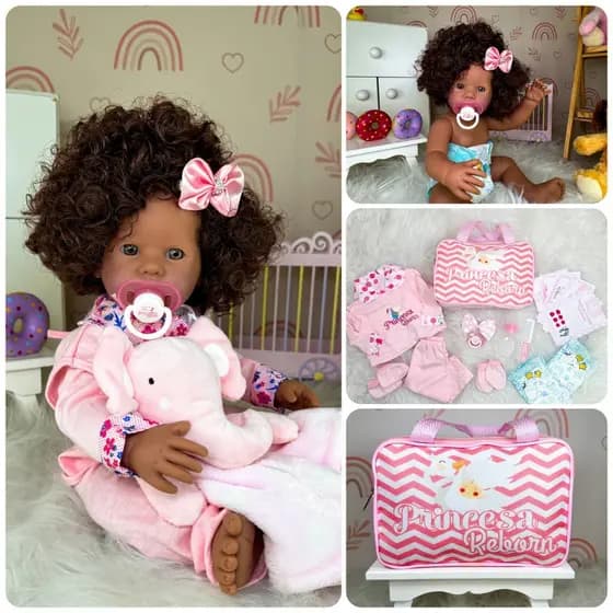 Bebe Reborn Negra Realista 100% Silicone Barata Original