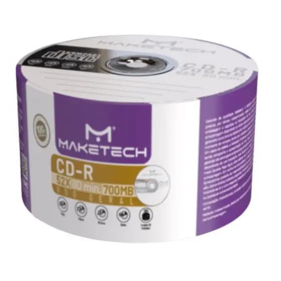 04 Mídia Virgem Cd-r maketeck Logo 700mb 80min Original - Nota Fiscal C/ENVELOPE