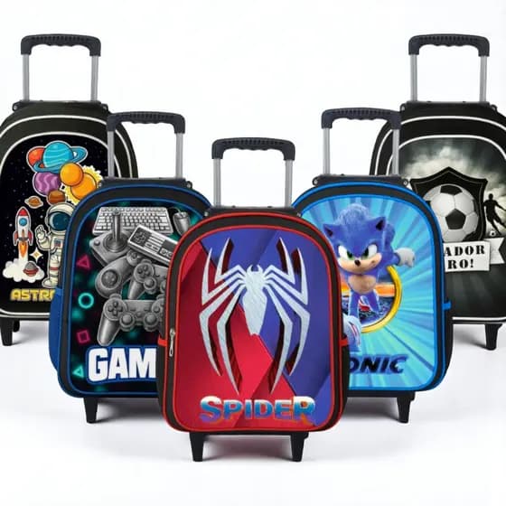 Mochila Infantil Escolar de rodinha Menino Creche e Escola Masculino