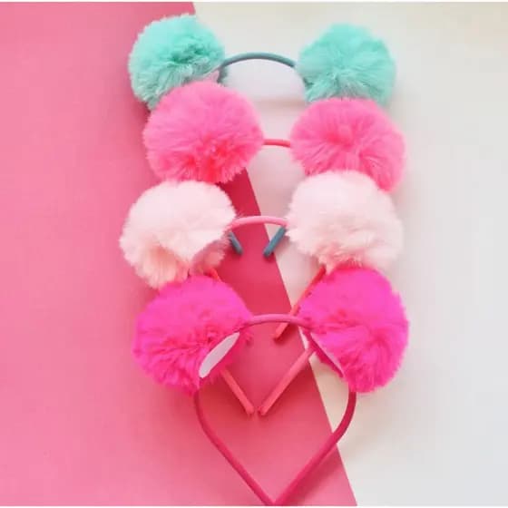 Tiara de cabelo infantil Maria Clara Menina Pompom Luxo