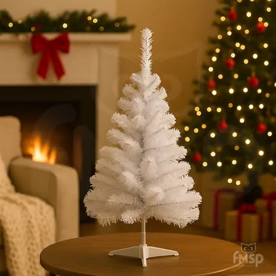 Árvore De Natal Branca 40 Galhos 60 Cm