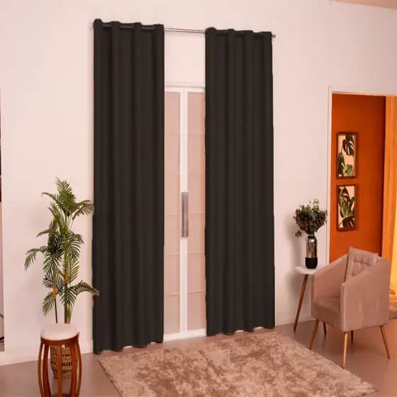 Cortina quarto sala Antonella 2,00 x 2,35 Preto