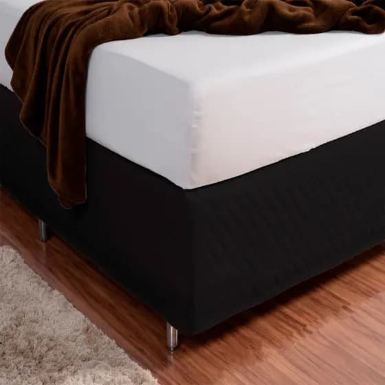 Saia Box Matelada com Elástico Solteiro Preto