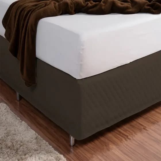 Saia Box Matelada com Elástico Solteiro Marrom