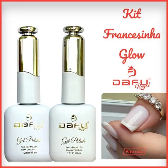 Kit Francesinha Renda + Branco - Esmalte em Gel - Dafu - Secagem UV/LED