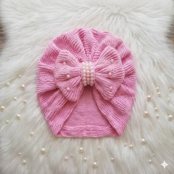 Touca turbante bebe turbante menina quente touca para o frio inverno