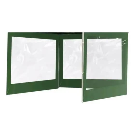 Parede Lateral 3x3 Verde Transparente Três Partes. Lona Lateral Para Tenda 3x3 Gazebo Verde Transparente.