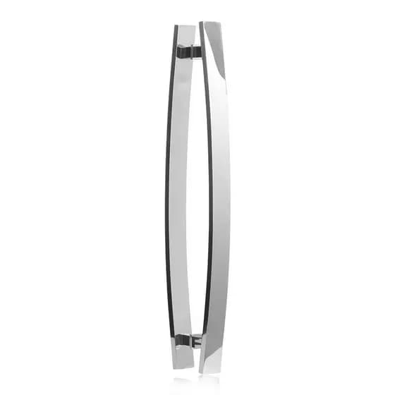 puxador para porta barra chata curvo 50 cm polido