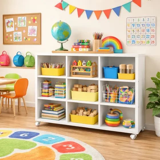 Nicho Organizador E Estante Livros Industrial Multiuso Sem Gavetas Com Rodizios Cor Branco