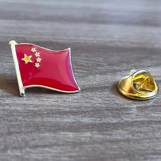 Broche Bandeira China Pin Diplomático Chinês Oficial Viagem