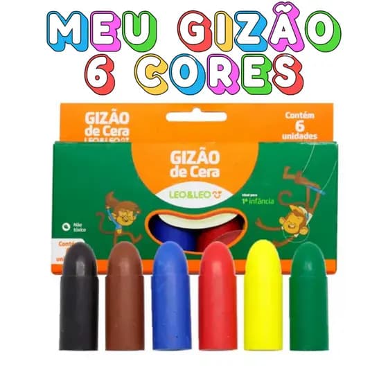 Gizao De Cera Meu Primeiro Giz 6 Cores - Leoeleo