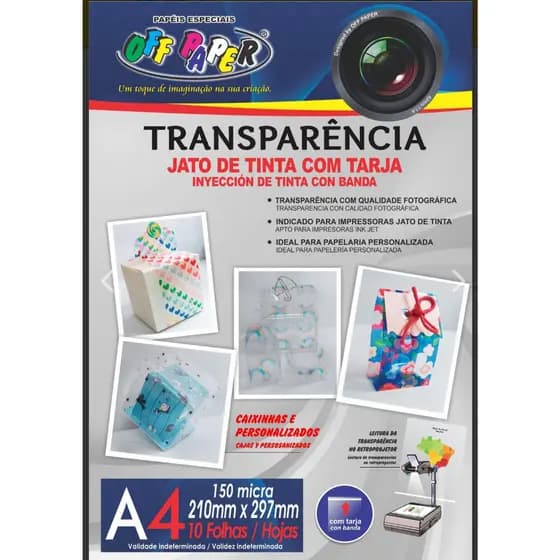 Transparência - Jato Tinta com Tarja - 10fls - OFF PAPER