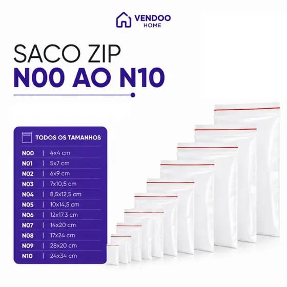 Saco Zip Hermetico 100 Unidades Abre E Fecha Para Alimentos Freezer Geladeira