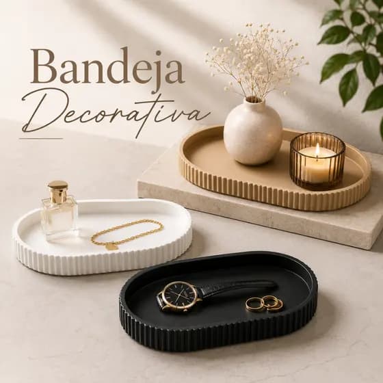 Bandeja Decorativa Porta Joias Chaves Organizador De Mesa Lavabo