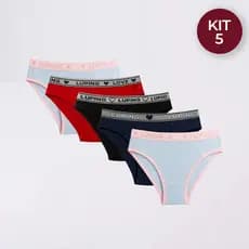 Kit 10, 5, 3 Calcinhas Feminina Cintura Alta 100% Algodão Com Elástico no Cós Lisas e Estampadas