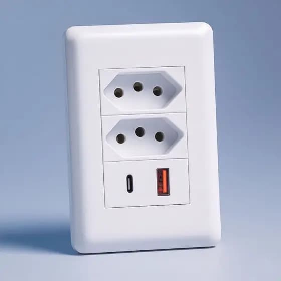 Tomada Inteligente Bivolt Usb tipo C carregamento Turbo Tomada Universal Fácil Instalação