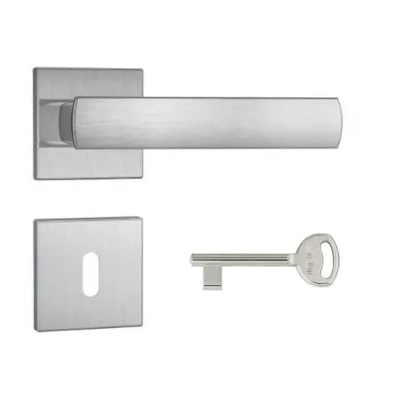 Fechadura Porta Interna 813/35 Broca 40mm Roseta Quadrada Escovado Stam