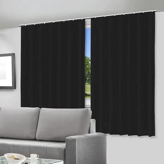 Cortina Blackout PVC 280x200 cm p/ Trilho – 100% Corta Luz, Branca/Bege/Preta, Envio Imediato