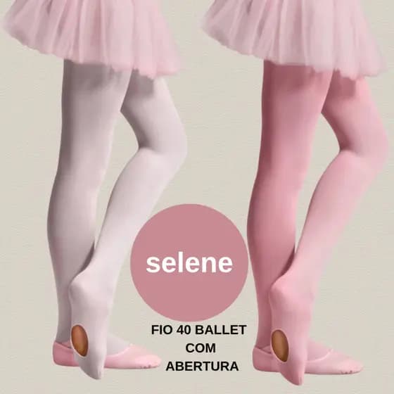 Meia Calça Ballet Infantil Selene com abertura Fio 40