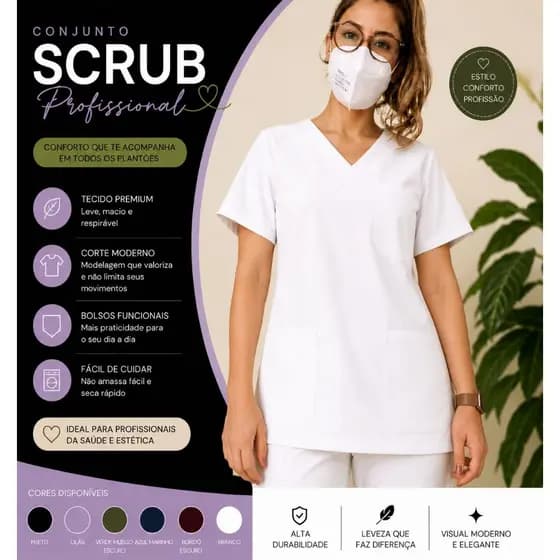 Conjunto Scrub Pijama Crgc Scrub - c/ Bordado nome.
