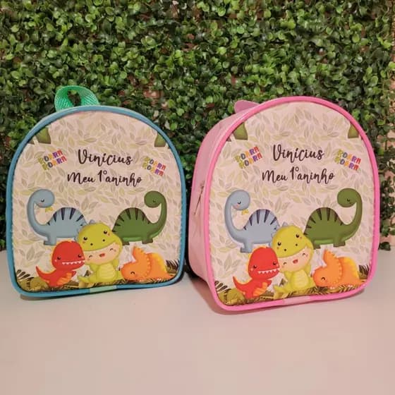 Kit Mochilas Infantil Personalizada Dinossauro Baby - Aniversário Infantil Festa Lembrancinha Dia das Crianças